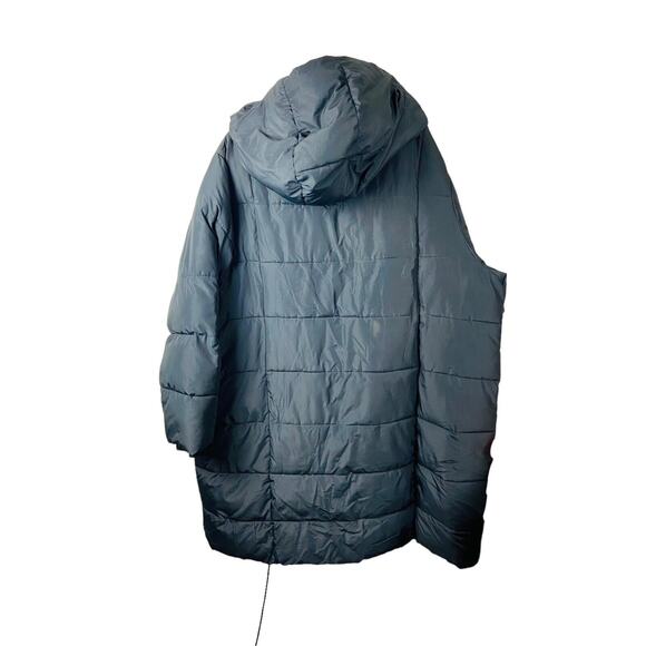 Ellos Womens Black Puffer Hooded Zip Up Long Jacket Quilted Plus Size 32 - Picture 2 of 10